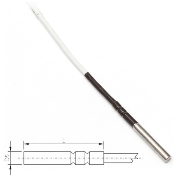 Temperature probe pt1000tr125/m, minidin connector, cable 1 meter