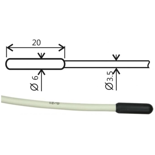 Temperature probe pt1000tr160/0, without connector, cable 1 meter