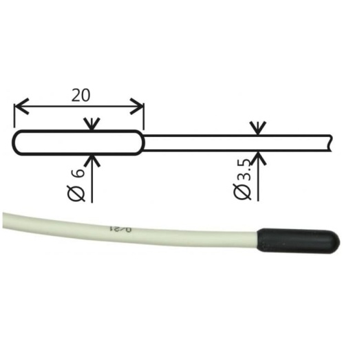 Temperature probe pt1000tr160/e, elka connector, cable 1 meter