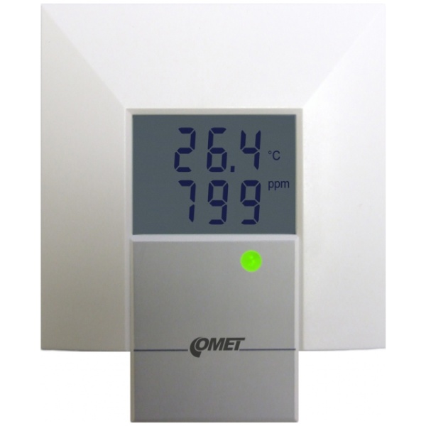 Co2 concentration and temperature transmitter with 0 10v outputs, built in sensors