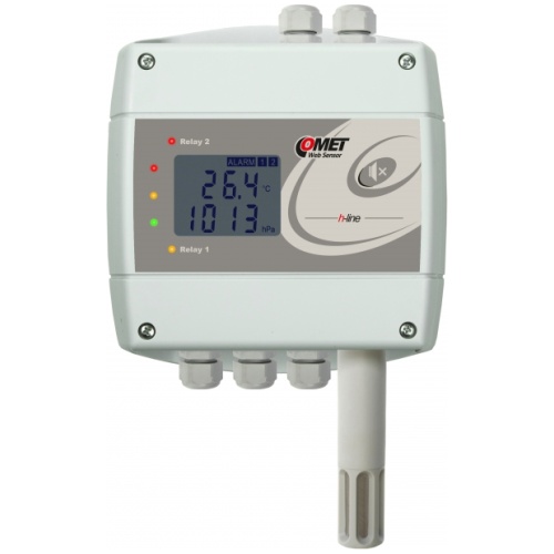 Thermometer hygrometer barometer with ethernet interface and relays