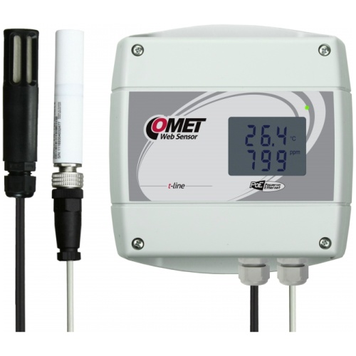 Websensor with poe remote temperature, humidity, co2 concentration with