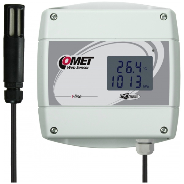 Web sensor with poe remote thermometer hygrometer barometer with